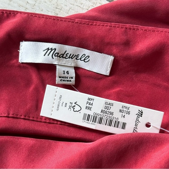 NWT Madewell The Layton Midi Slip Dress in Silk Minimalist Lightweight Red NO106 - Picture 9 of 14